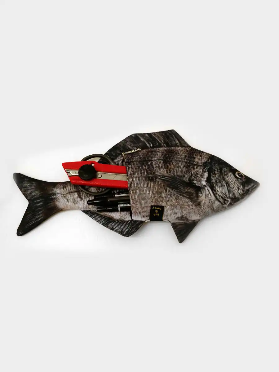 Black Porgy Fish Pencil Case