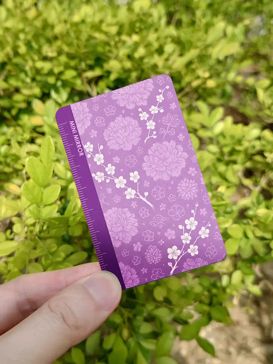 紫色圖案隨身鏡卡